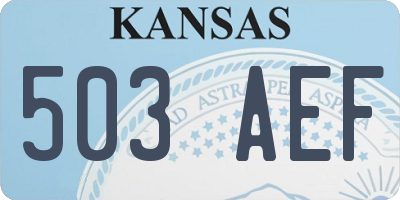 KS license plate 503AEF