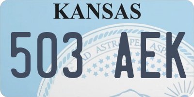 KS license plate 503AEK
