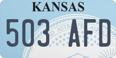 KS license plate 503AFD