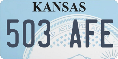 KS license plate 503AFE