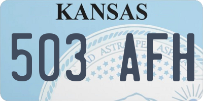 KS license plate 503AFH