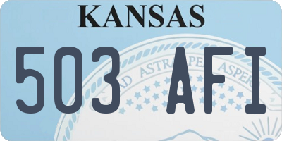 KS license plate 503AFI