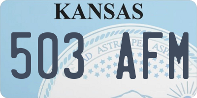 KS license plate 503AFM