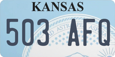 KS license plate 503AFQ