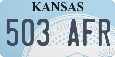 KS license plate 503AFR