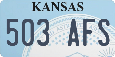 KS license plate 503AFS