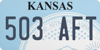 KS license plate 503AFT