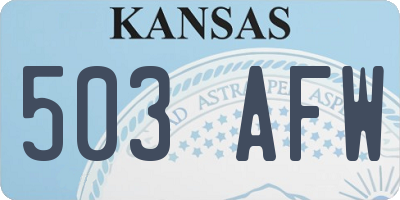 KS license plate 503AFW