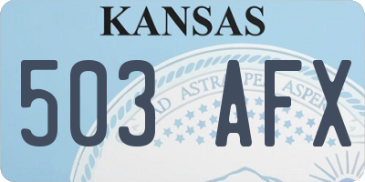 KS license plate 503AFX