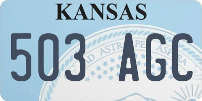 KS license plate 503AGC