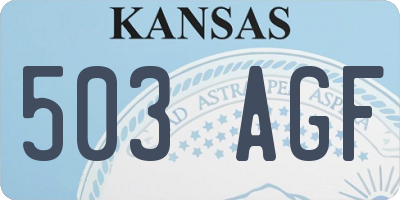 KS license plate 503AGF