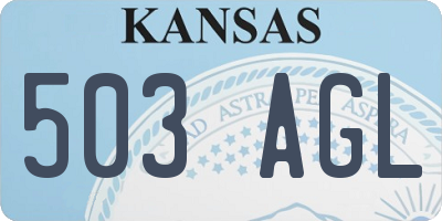 KS license plate 503AGL