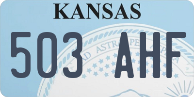 KS license plate 503AHF