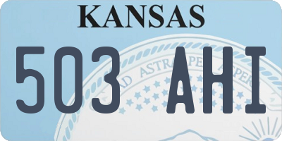 KS license plate 503AHI