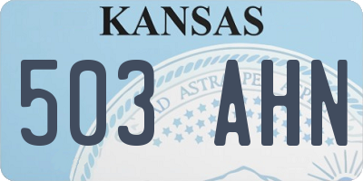 KS license plate 503AHN