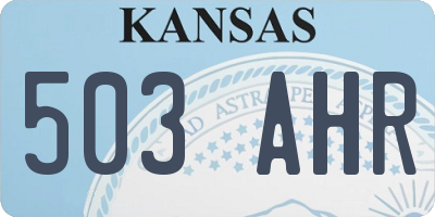 KS license plate 503AHR