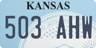 KS license plate 503AHW