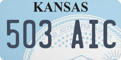 KS license plate 503AIC
