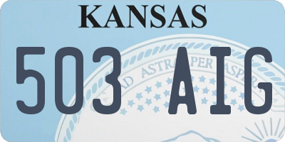 KS license plate 503AIG