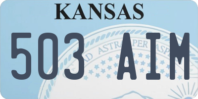KS license plate 503AIM