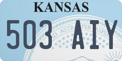 KS license plate 503AIY
