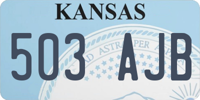 KS license plate 503AJB
