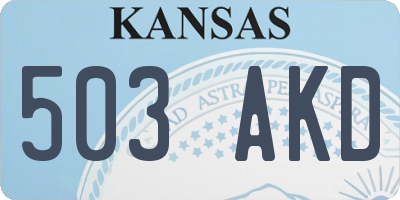 KS license plate 503AKD