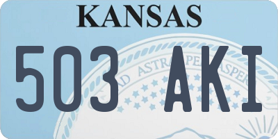 KS license plate 503AKI