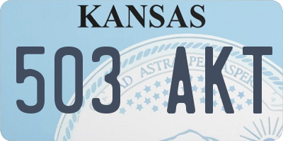 KS license plate 503AKT