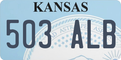 KS license plate 503ALB
