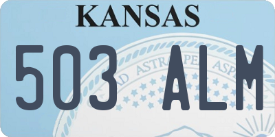 KS license plate 503ALM