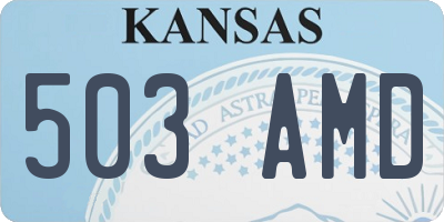 KS license plate 503AMD