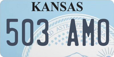 KS license plate 503AMO