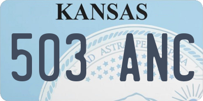 KS license plate 503ANC