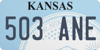 KS license plate 503ANE