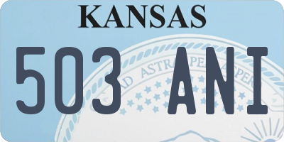 KS license plate 503ANI