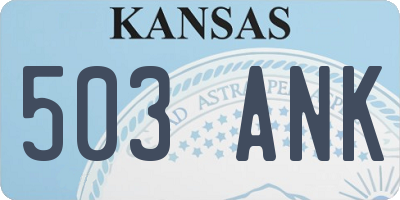 KS license plate 503ANK