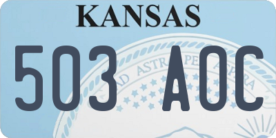 KS license plate 503AOC