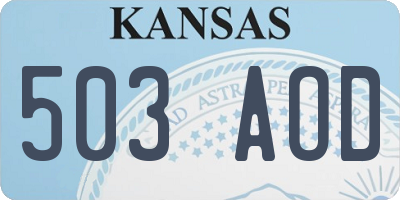 KS license plate 503AOD