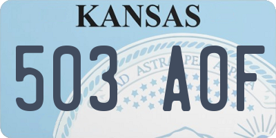 KS license plate 503AOF