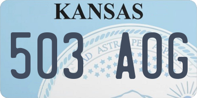 KS license plate 503AOG