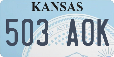 KS license plate 503AOK