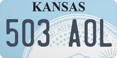 KS license plate 503AOL