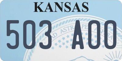KS license plate 503AOO