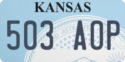 KS license plate 503AOP