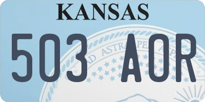 KS license plate 503AOR