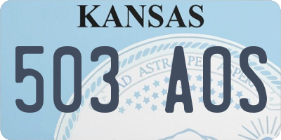 KS license plate 503AOS