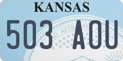 KS license plate 503AOU