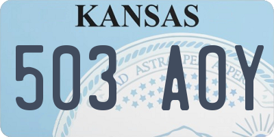KS license plate 503AOY