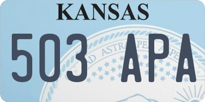 KS license plate 503APA